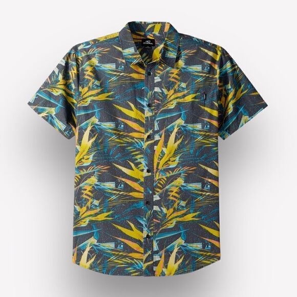 O’Neill Hawaiian Button Down Shirt Tropical Large Cotton Worn Once - Picture 1 of 10